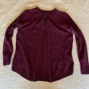 Madewell high-low zipper back cotton blend sweater, Small